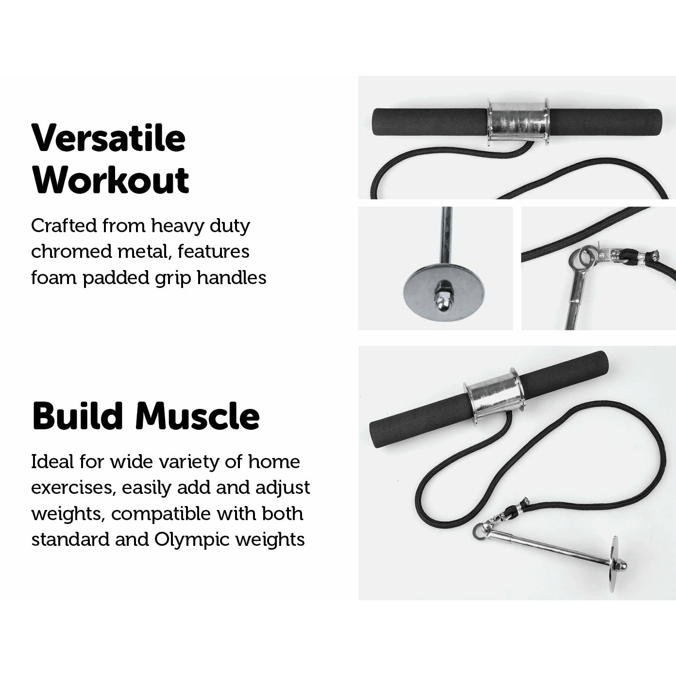 Forearm Wrist Grip Strength Roller Exercise Bar Home Gym Training