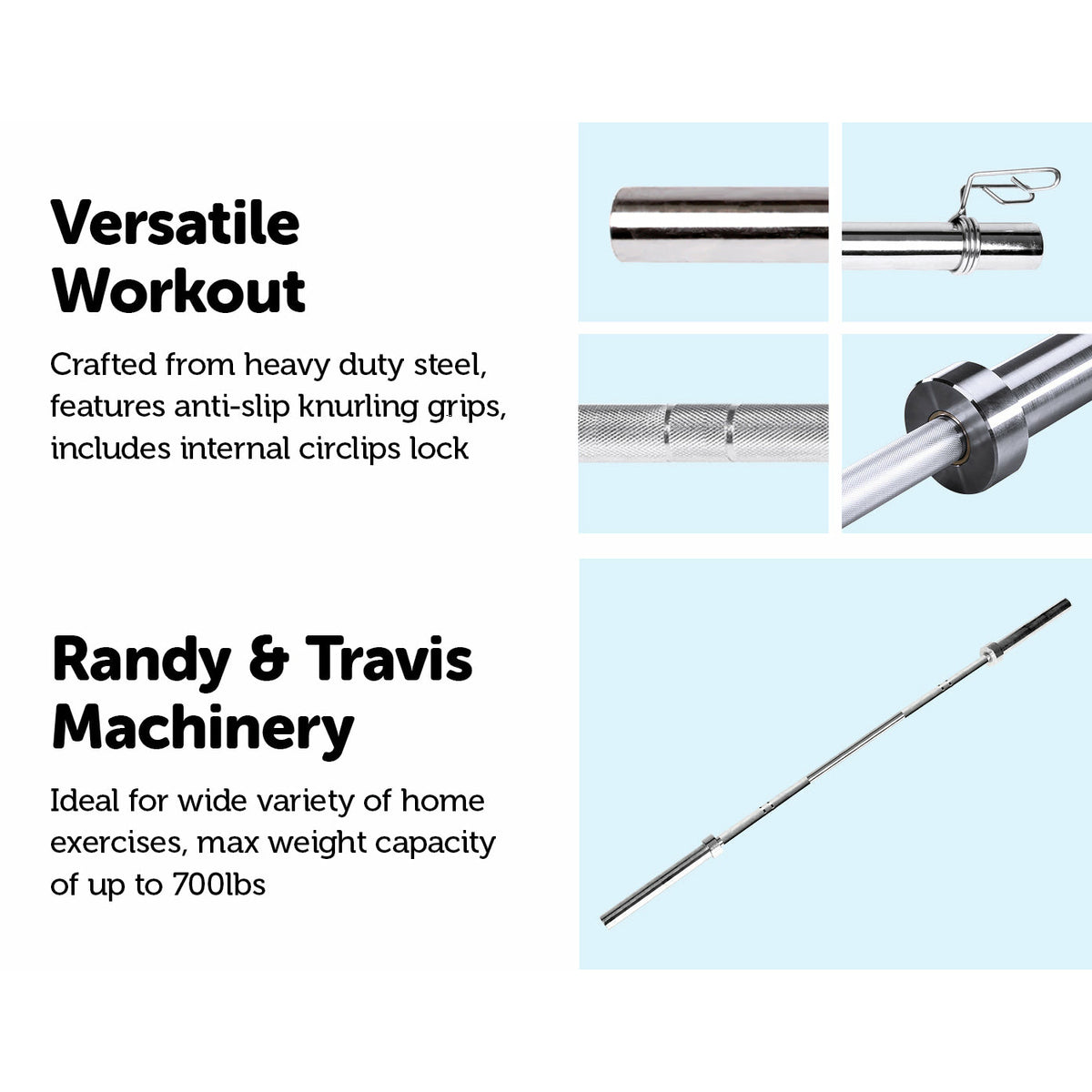 20kg Olympic Barbell (700lbs Rating)