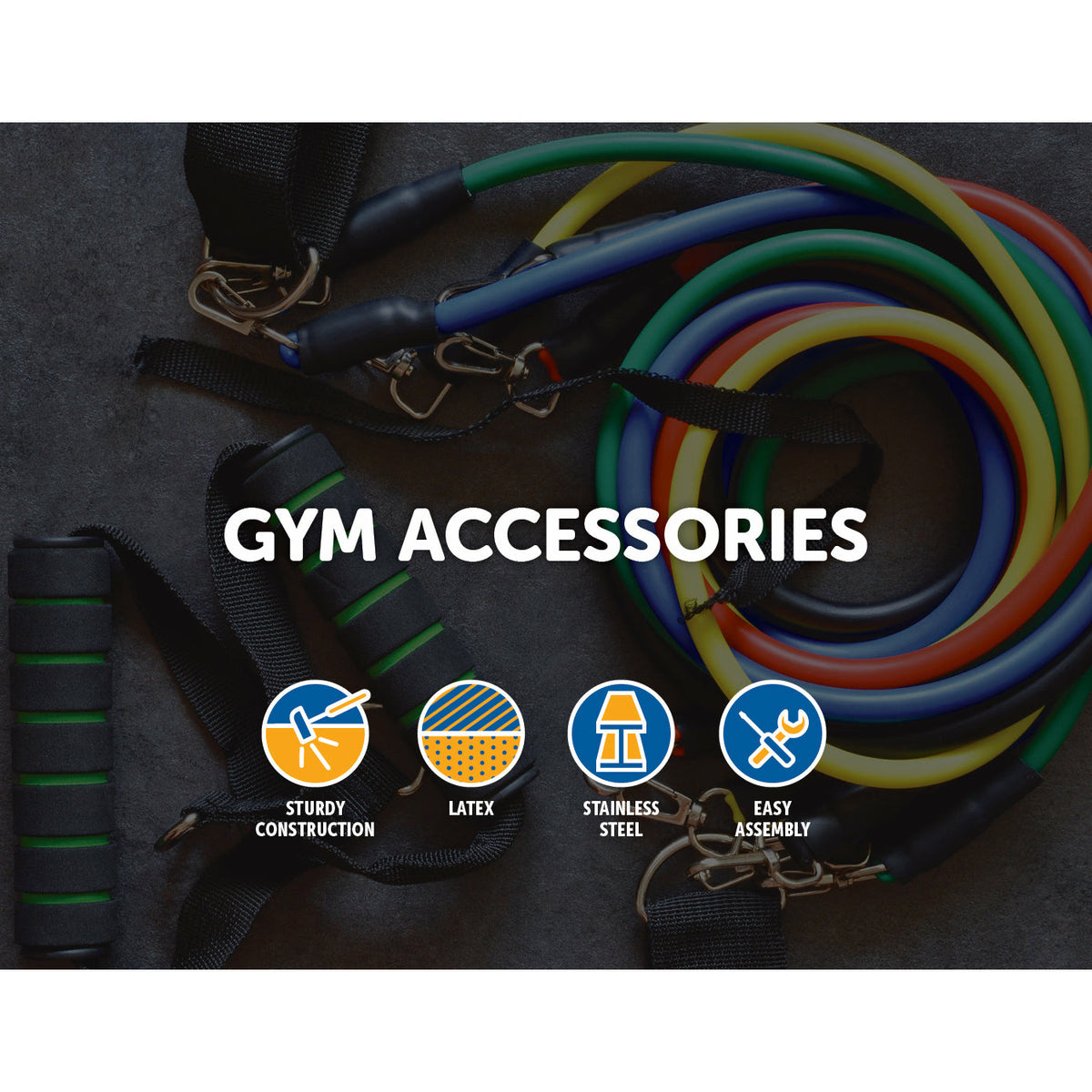 13PC Kinetic Fitness Exercise Resistance Leg Bands Tubes Set