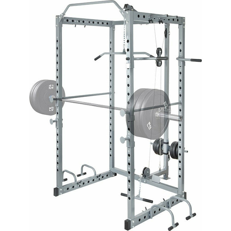 Power Rack Squat Cage Stands w Lat Pulldown Home Gym