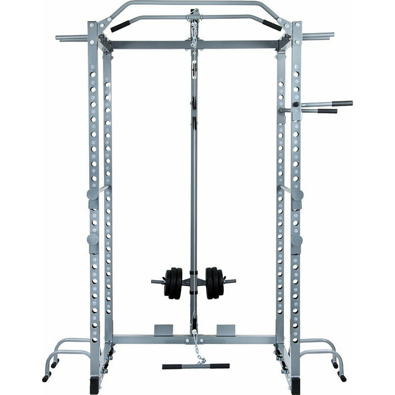 Power Rack Squat Cage Stands w Lat Pulldown Home Gym