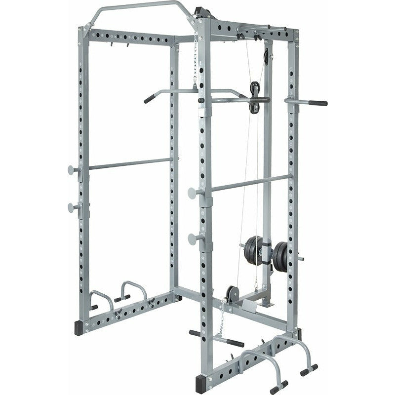 Power Rack Squat Cage Stands w Lat Pulldown Home Gym