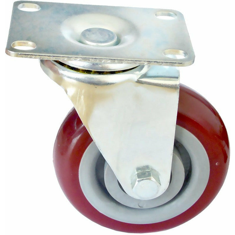 4 x 4" Heavy Duty PU Swivel Castor Wheels With Brake