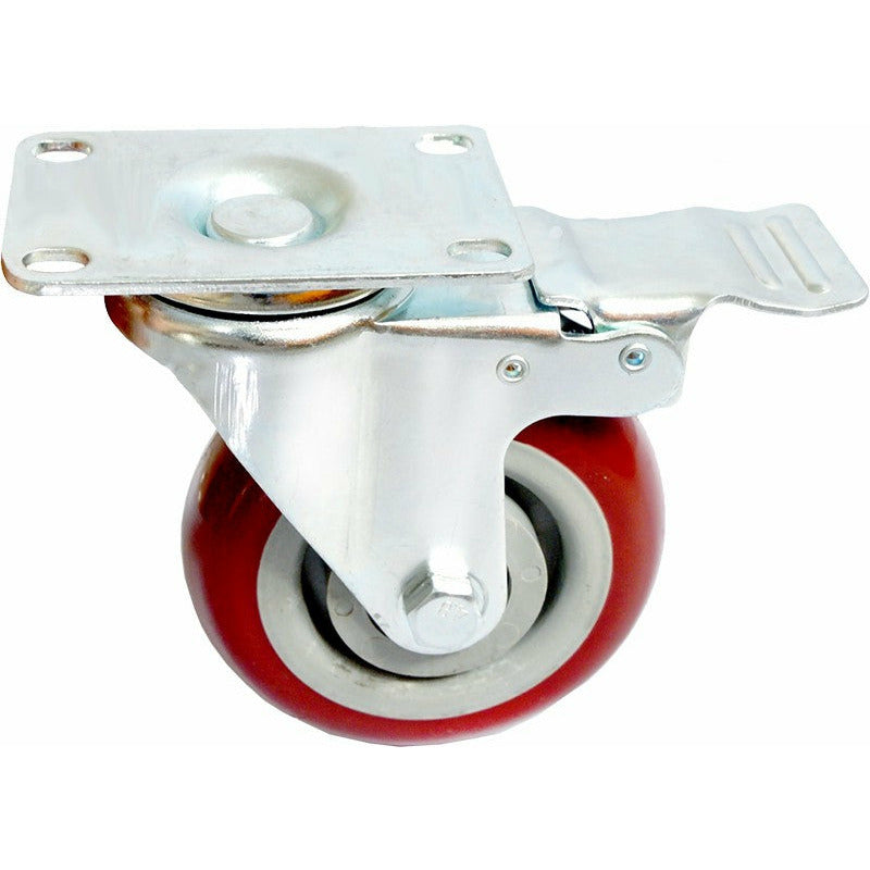4 x 4" Heavy Duty PU Swivel Castor Wheels With Brake