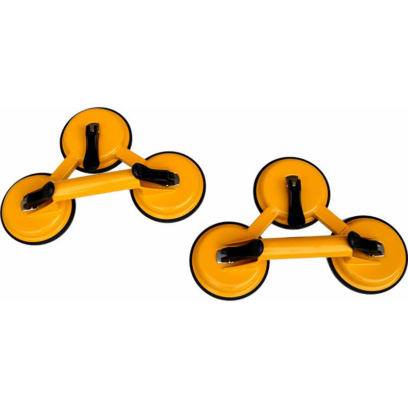 2x 150kg Load Aluminum Triple Suction Cup Pad Glazer Glass Sucker Remover Lifter