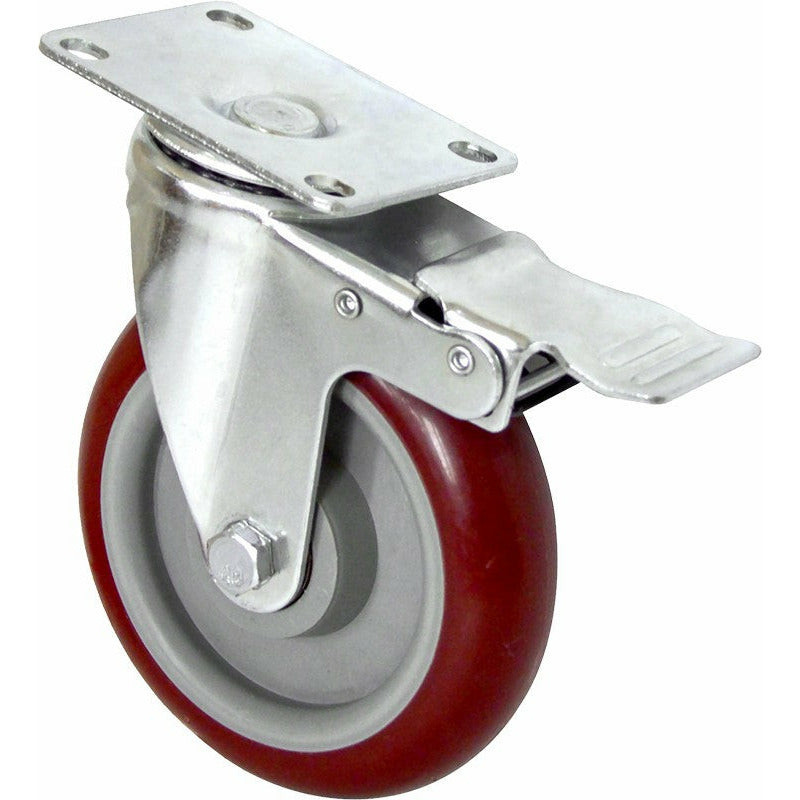 4 X 5" Heavy Duty 400kg Swivel Castor Wheels Trolley Furniture Caster All Brake