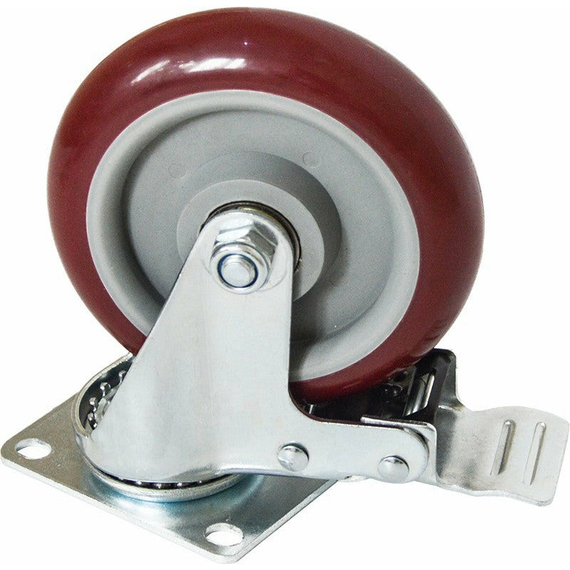 4 X 5" Heavy Duty 400kg Swivel Castor Wheels Trolley Furniture Caster All Brake