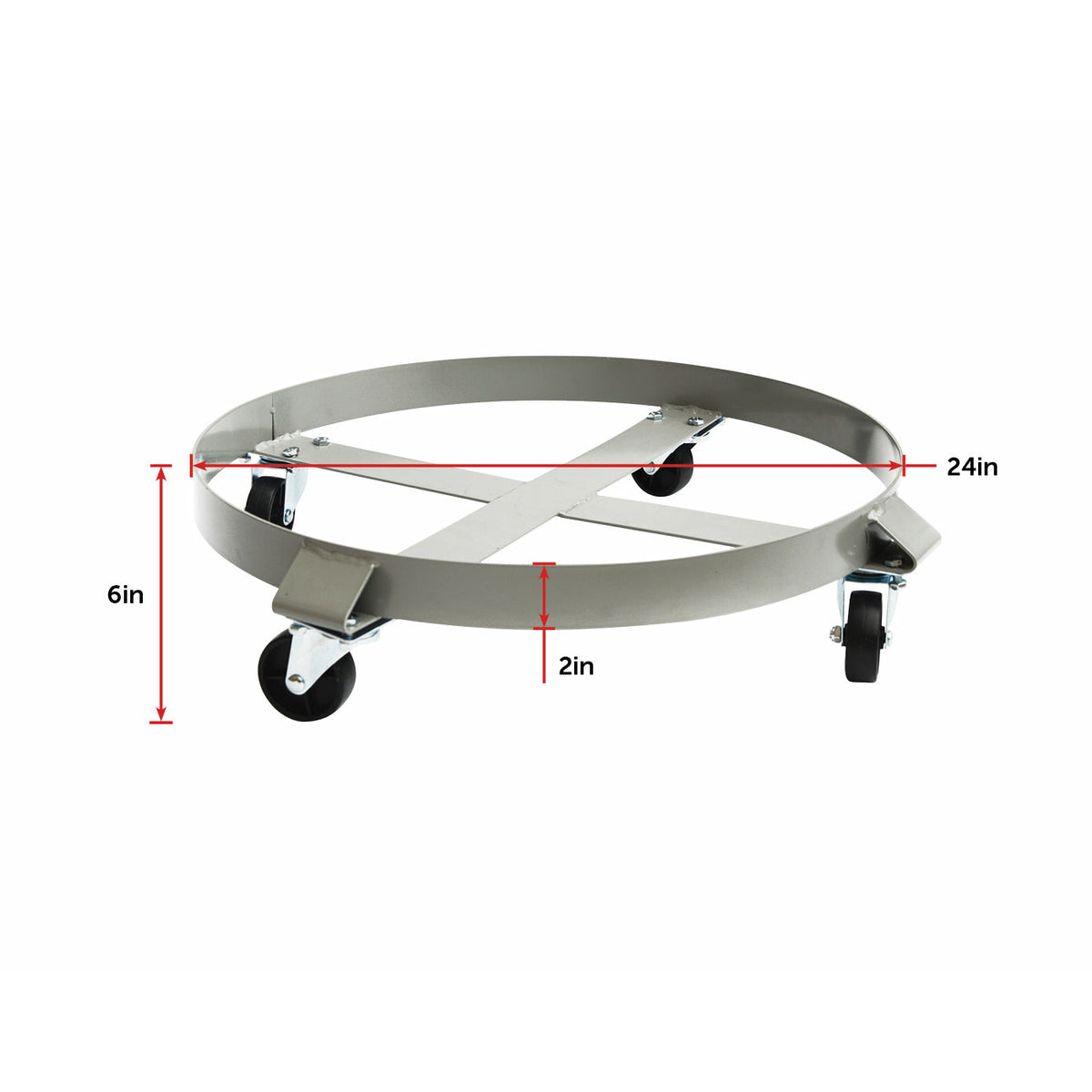 Drum Dolly 450kg 55 Gallon w Swivel Casters Heavy Duty Steel Frame Non Tipping