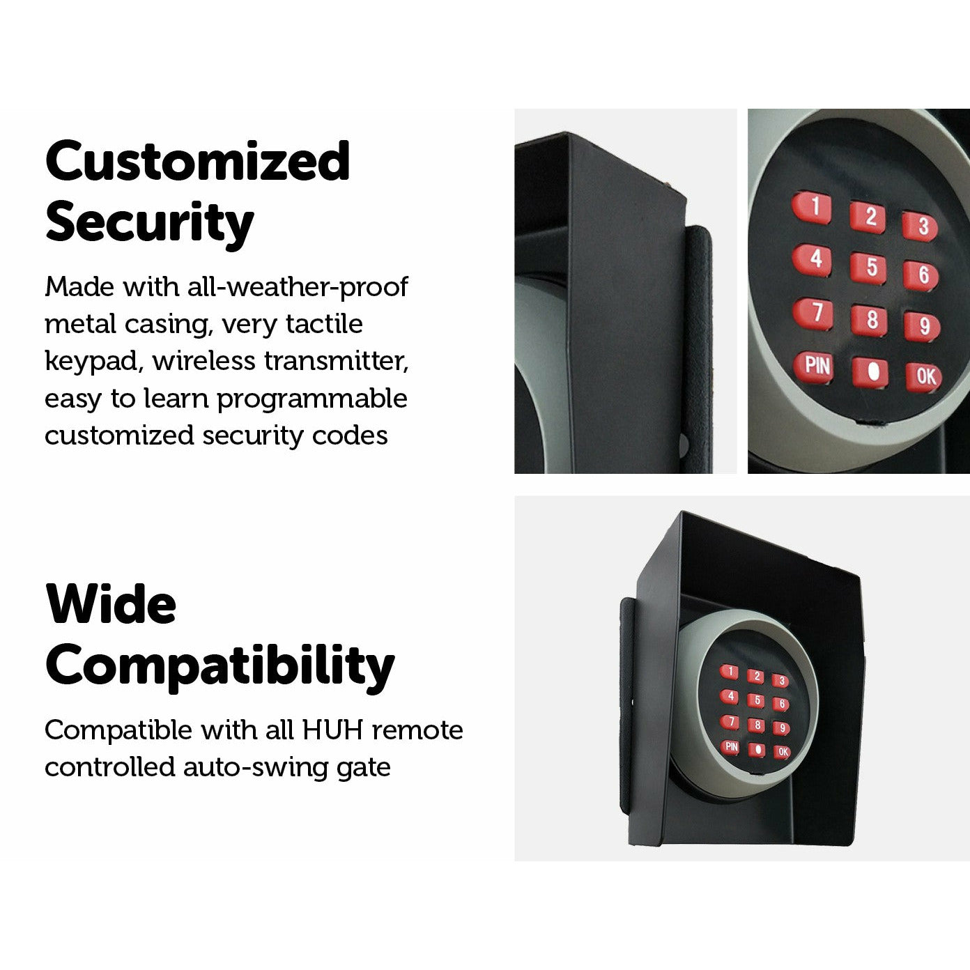 Wireless Keypad Entry For Swing And Sliding Gate with Metal Casing