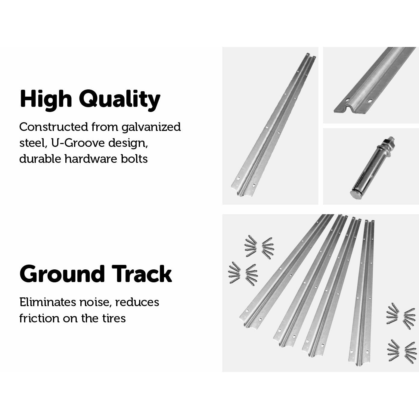 Sliding Gate Hardware Accessories Kit - 4m Track