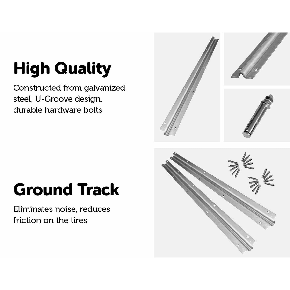 Sliding Gate Hardware Accessories Kit - 2m Track