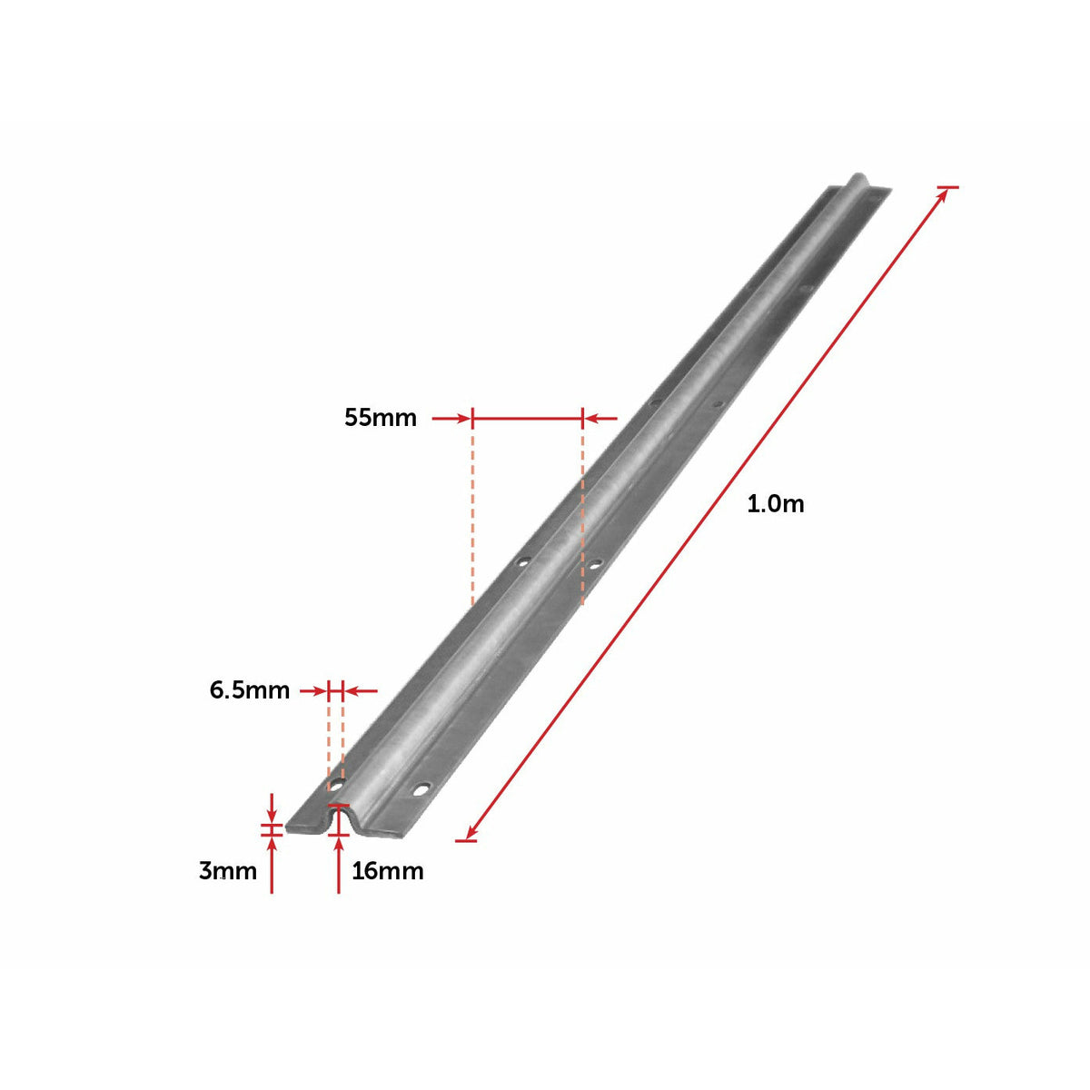 Sliding Gate Hardware Accessories Kit - 2m Track