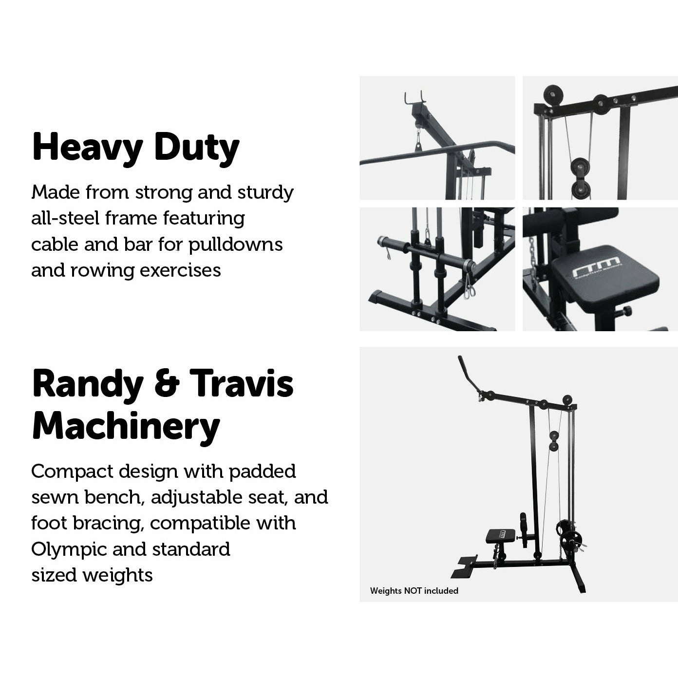 Lat PullDown Low Row Fitness Machine