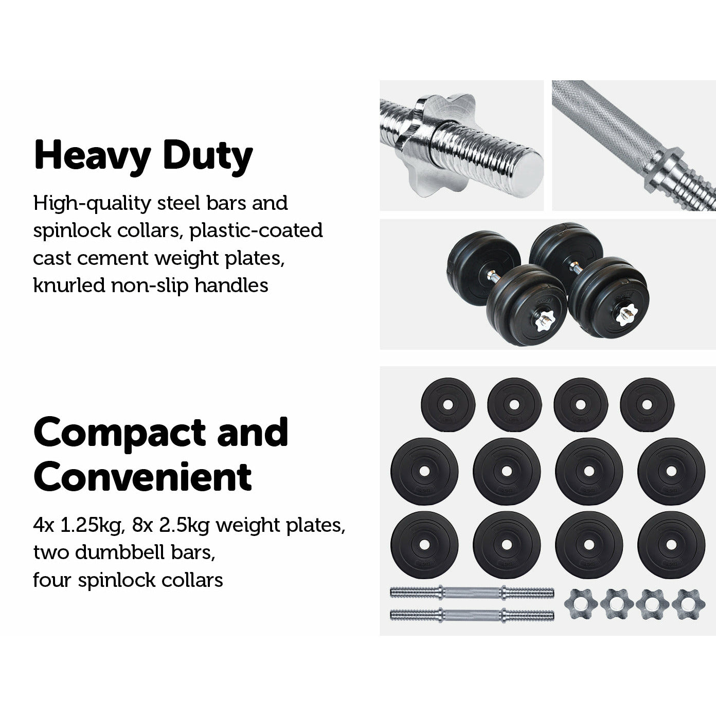 30KG Dumbbell Adjustable Weight Set