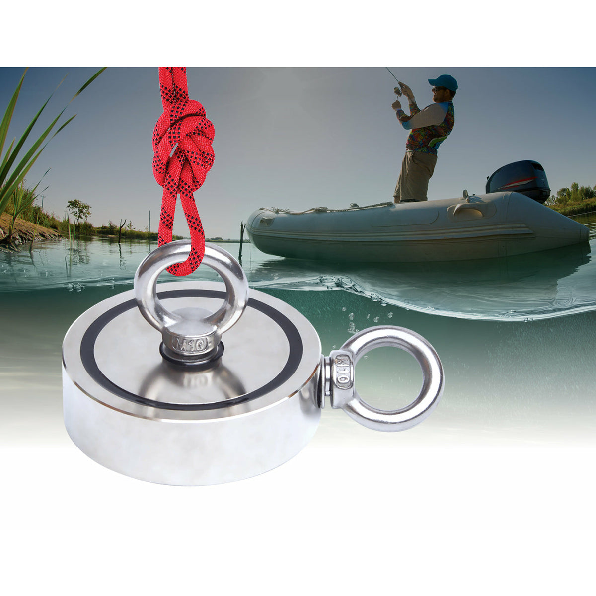 700Kg Salvage Strong Recovery Magnet Neodymium Hook Treasure Hunting Fishing