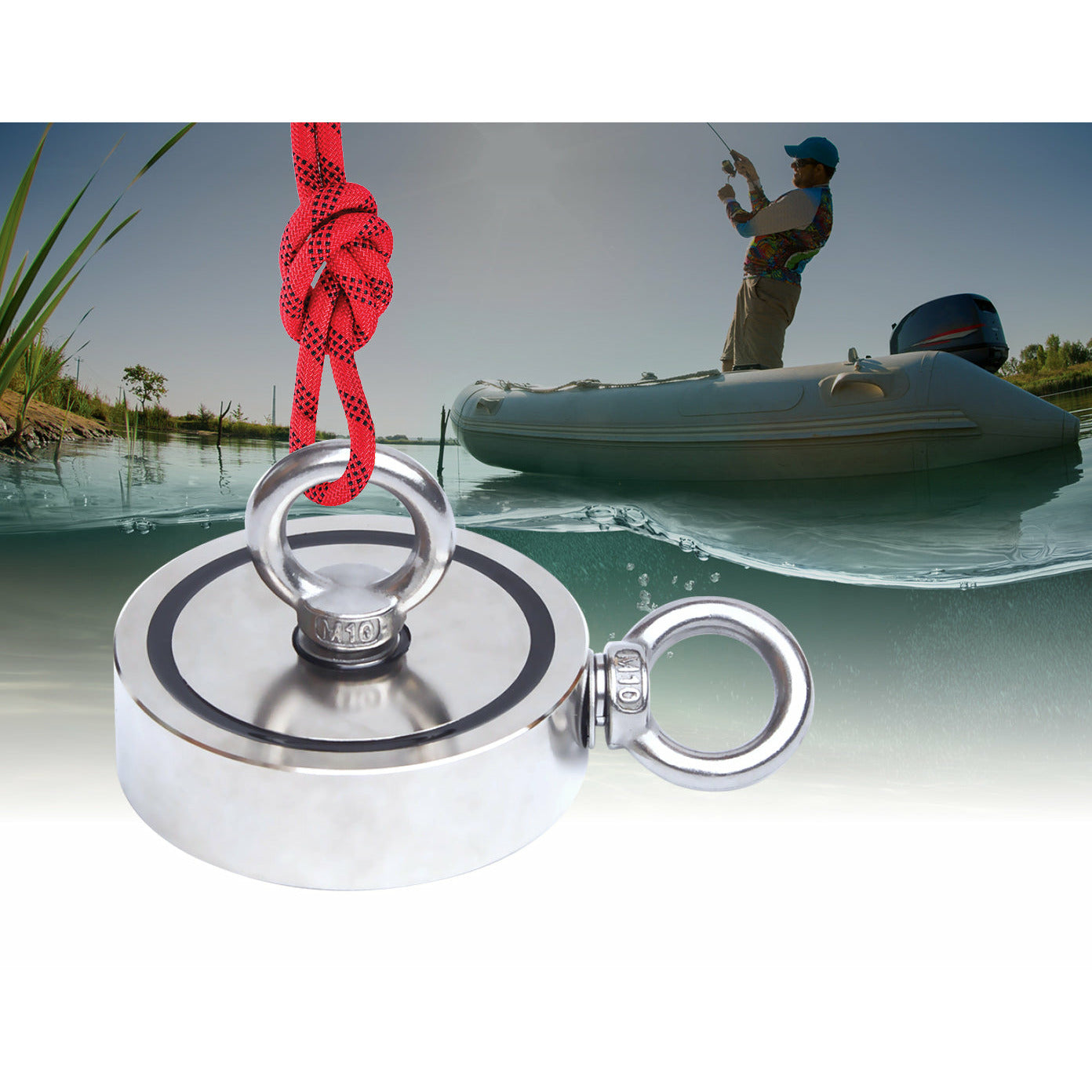 700Kg Salvage Strong Recovery Magnet Neodymium Hook Treasure Hunting Fishing