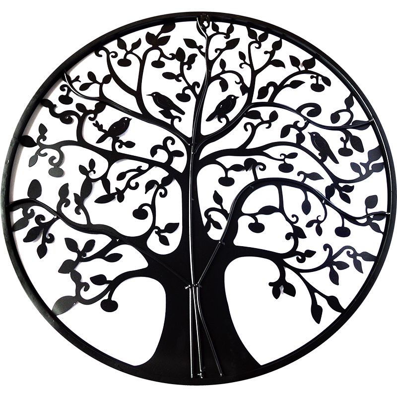 Black Tree of Life Wall Art Hanging Metal Iron Sculpture Garden 60cm
