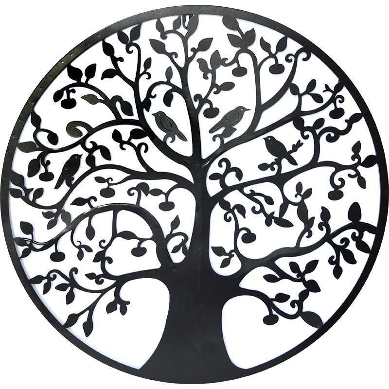 Black Tree of Life Wall Art Hanging Metal Iron Sculpture Garden 60cm