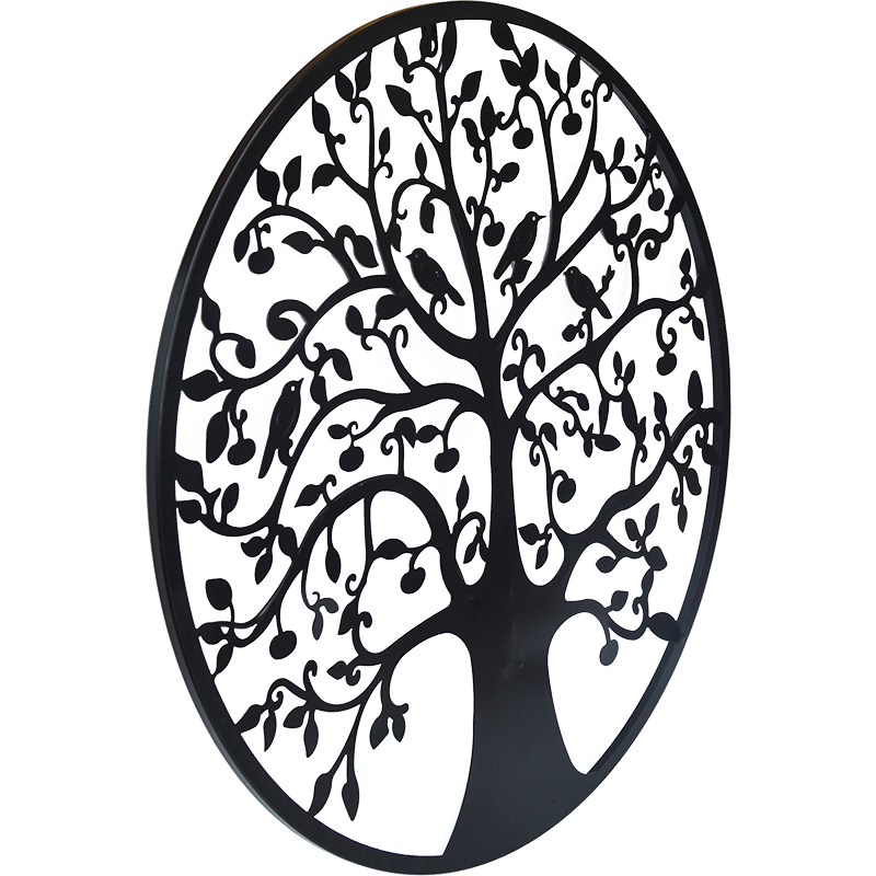Black Tree of Life Wall Art Hanging Metal Iron Sculpture Garden 60cm