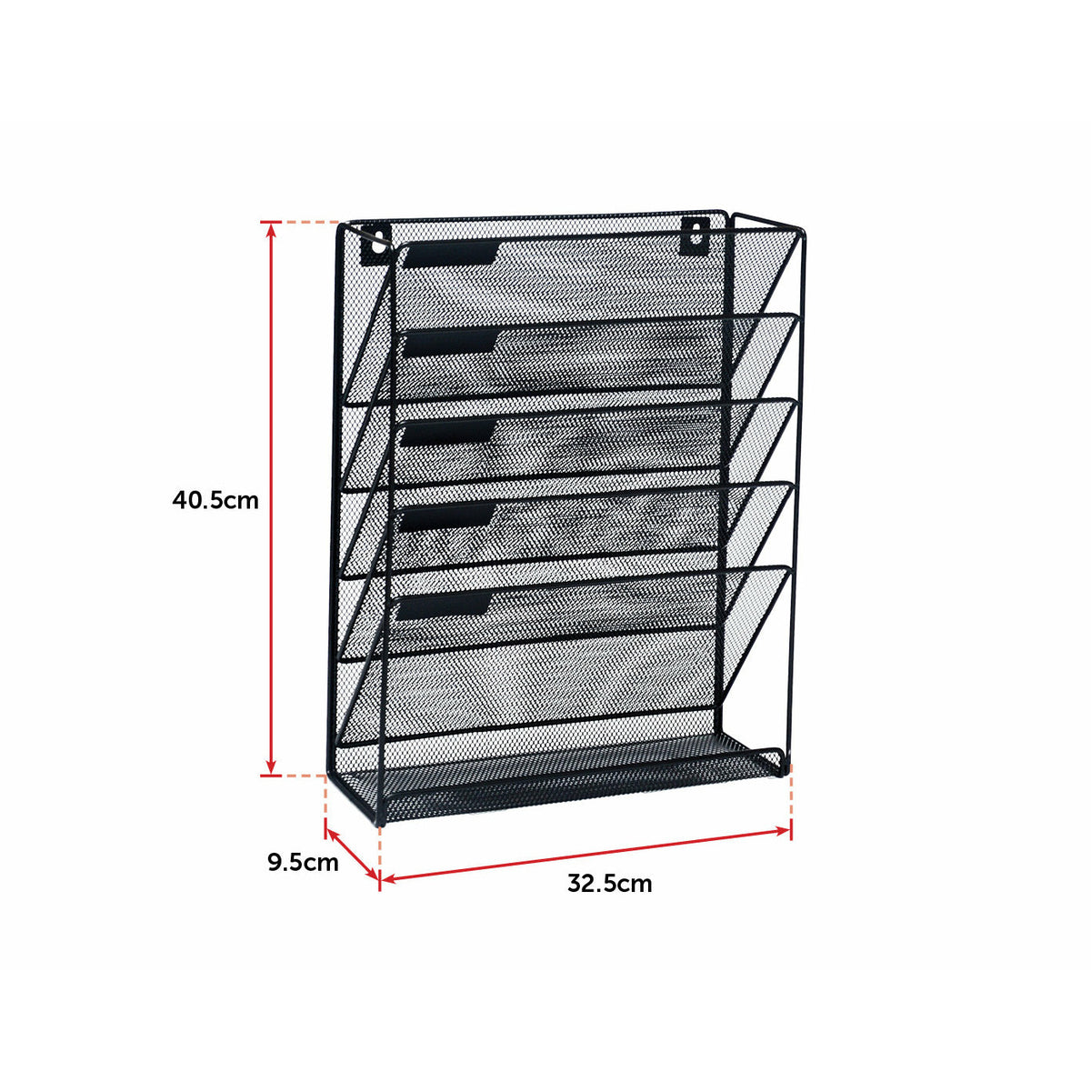 Wall Mount 6 Pocket Hanging File Sorter Organizer Folder Holder Rack Storage