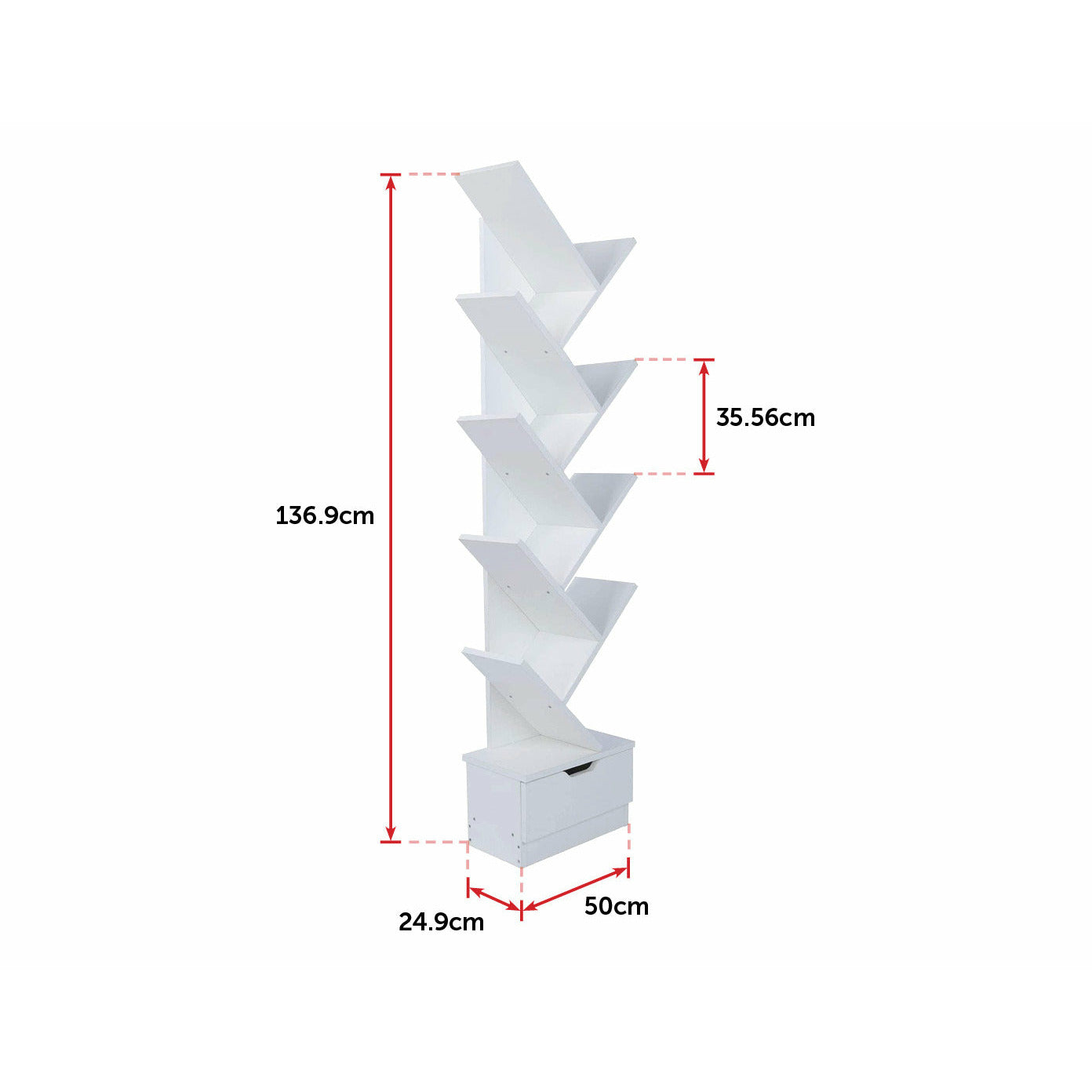 Tree Bookshelf Bookcase Book Organizer 9-Tier Multipurpose Shelf Display Racks