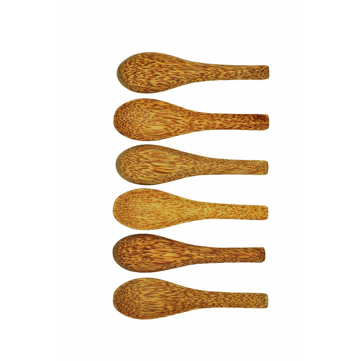 Set of 6 Dinning Coconut wooden Soup Spoons Natural