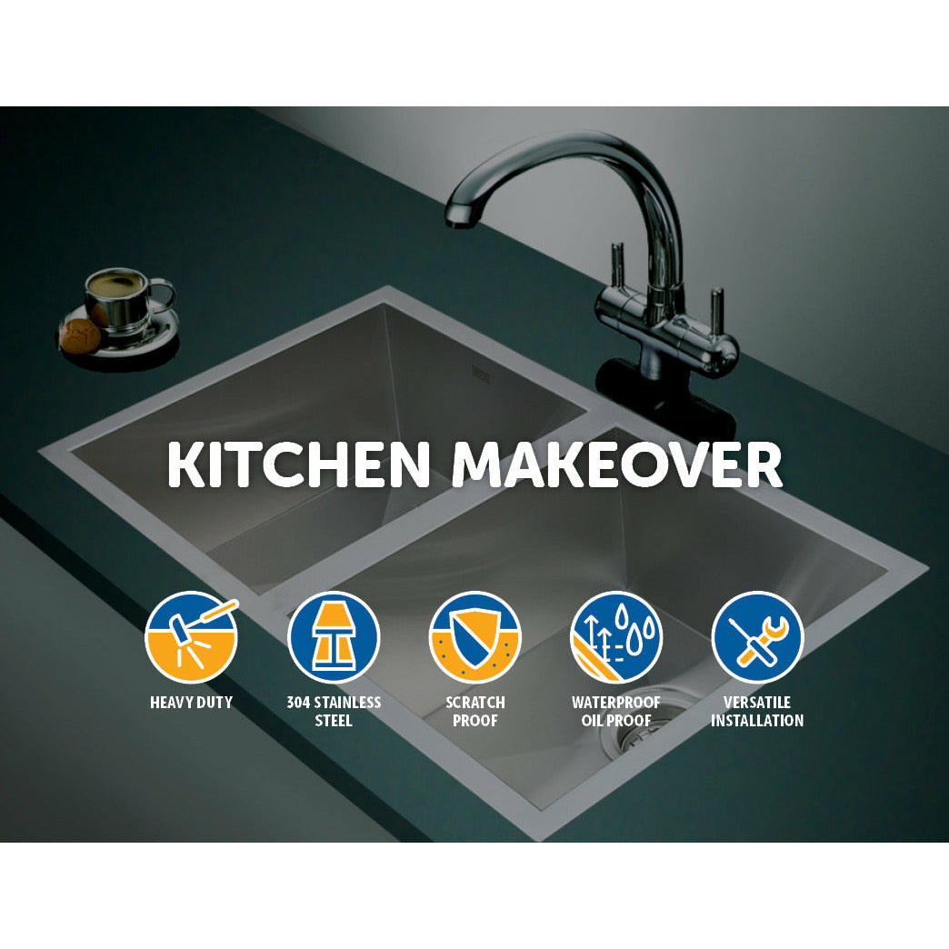 770x450mm Handmade Stainless Steel Undermount / Topmount  Kitchen Sink with Waste