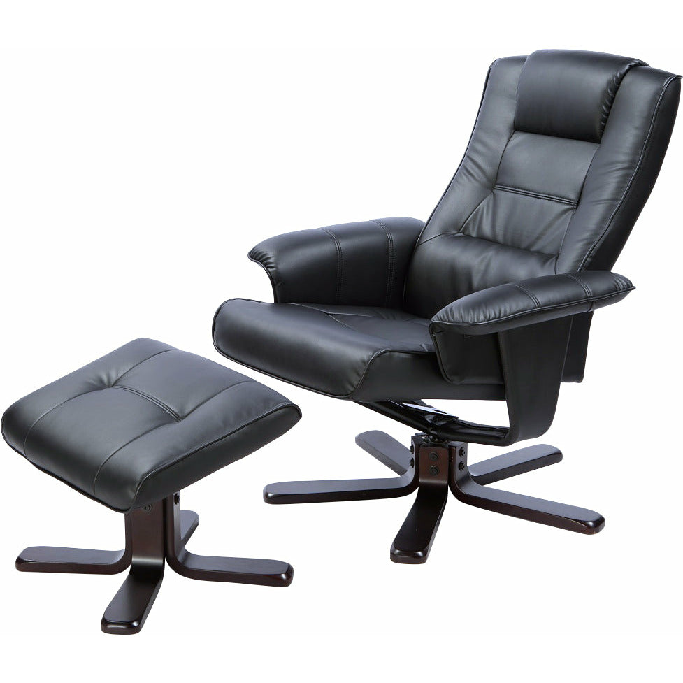 PU Leather Massage Chair Recliner Ottoman Lounge Remote