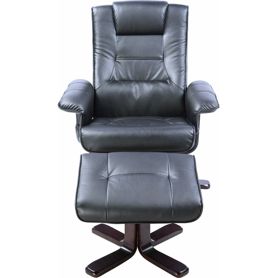 PU Leather Massage Chair Recliner Ottoman Lounge Remote