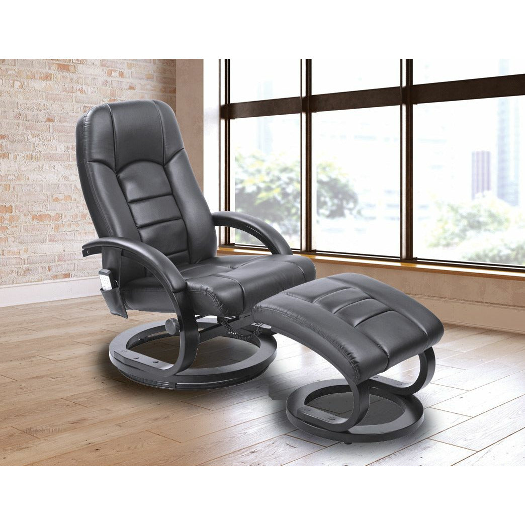 PU Leather Massage Chair Recliner Ottoman Lounge Remote