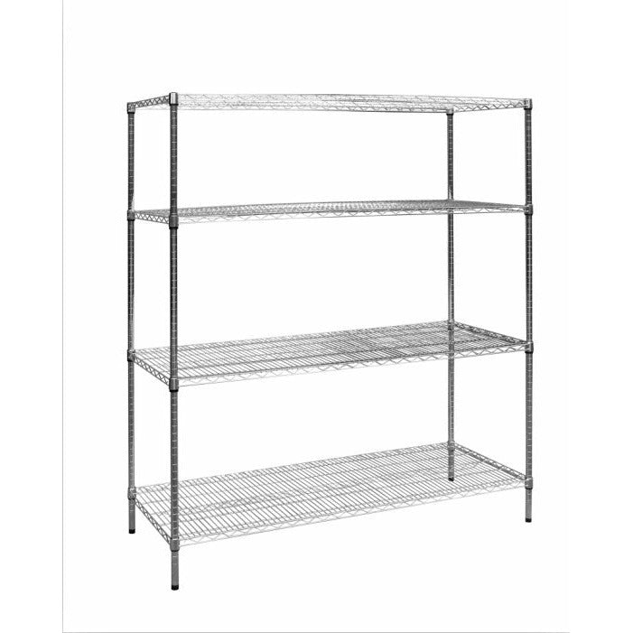 Modular Chrome Wire Storage Shelf 1500 x 600 x 1800 Steel Shelving