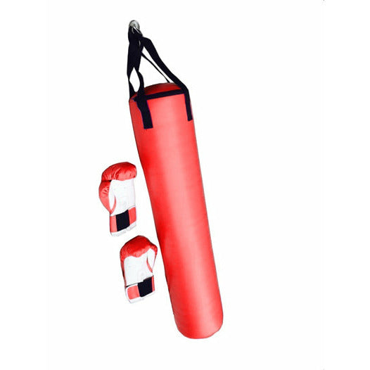 70lb Red Heavy Bag Kit Punching Boxing Bag Gloves Hand Wraps