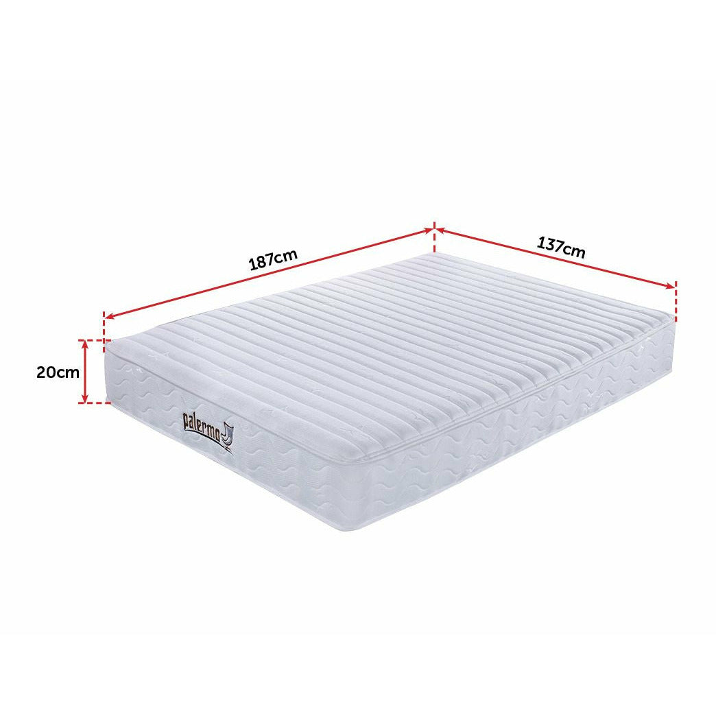 Palermo Contour 20cm Encased Coil Double Mattress CertiPUR-US Certified Foam