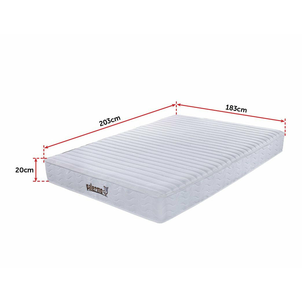 Palermo Contour 20cm Encased Coil King Mattress CertiPUR-US Certified Foam