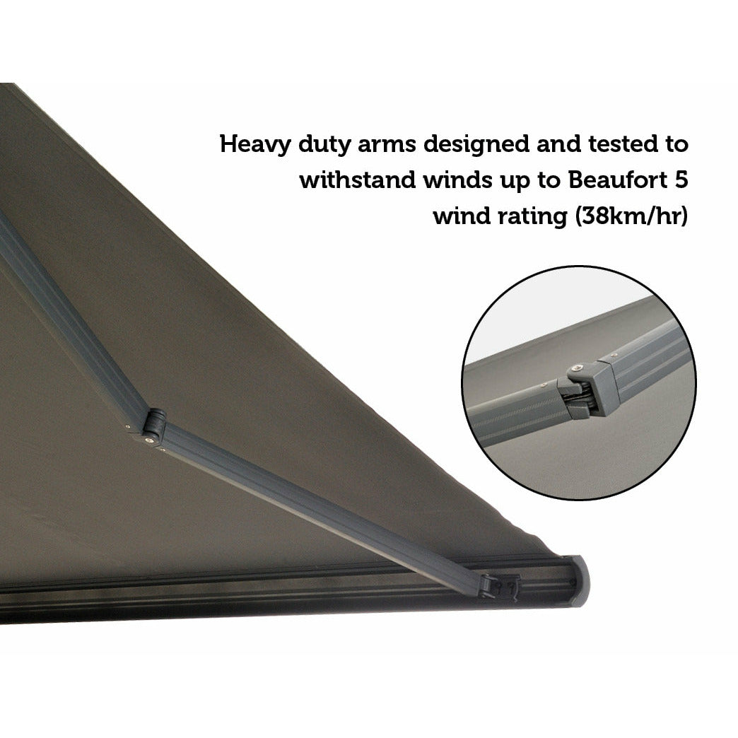 5.0m x 3.0m Retractable Folding Arm Awning Heavy Duty Full Cassette Motorised
