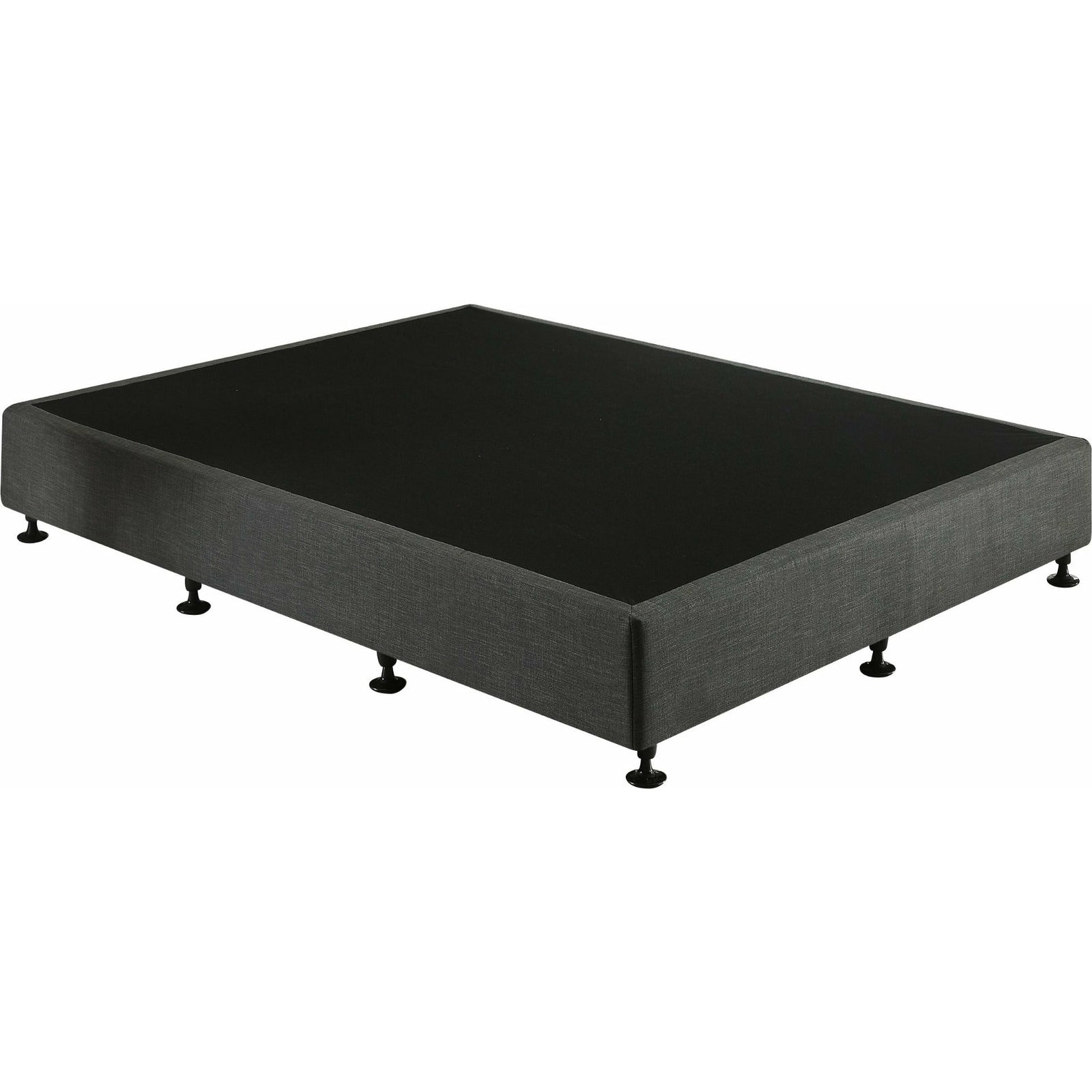 Palermo Queen Ensemble Bed Base Platinum Graphite Linen Fabric