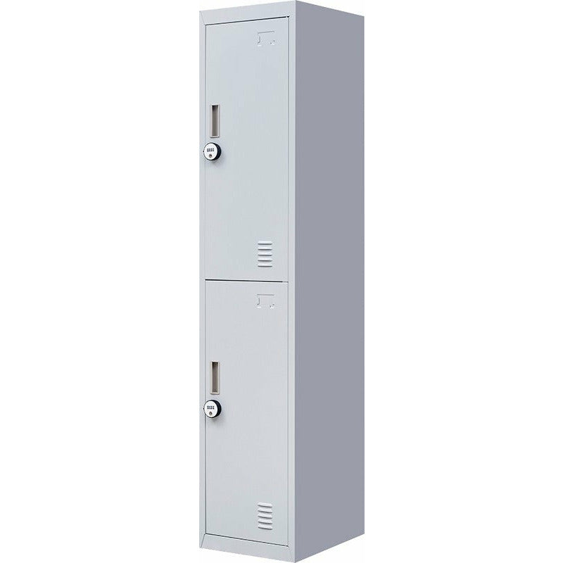2-Door Vertical Locker for Office Gym Shed School Home Storage