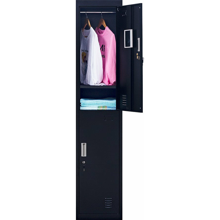 2-Door Vertical Locker for Office Gym Shed School Home Storage