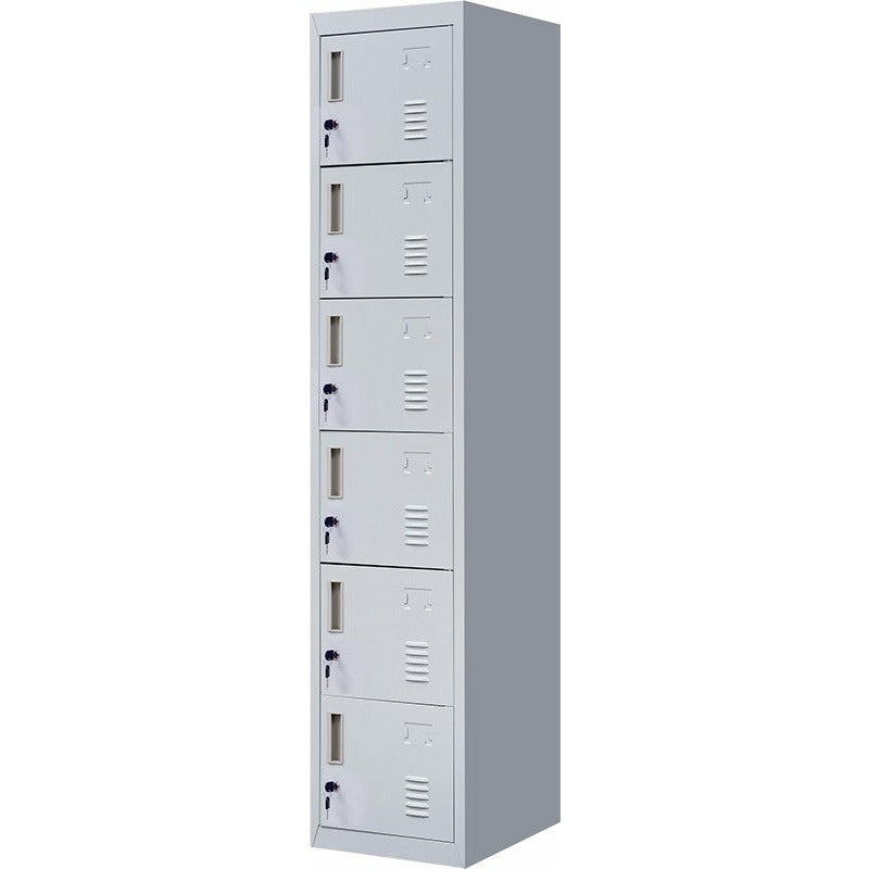 6-Door Locker for Office Gym Shed School Home Storage