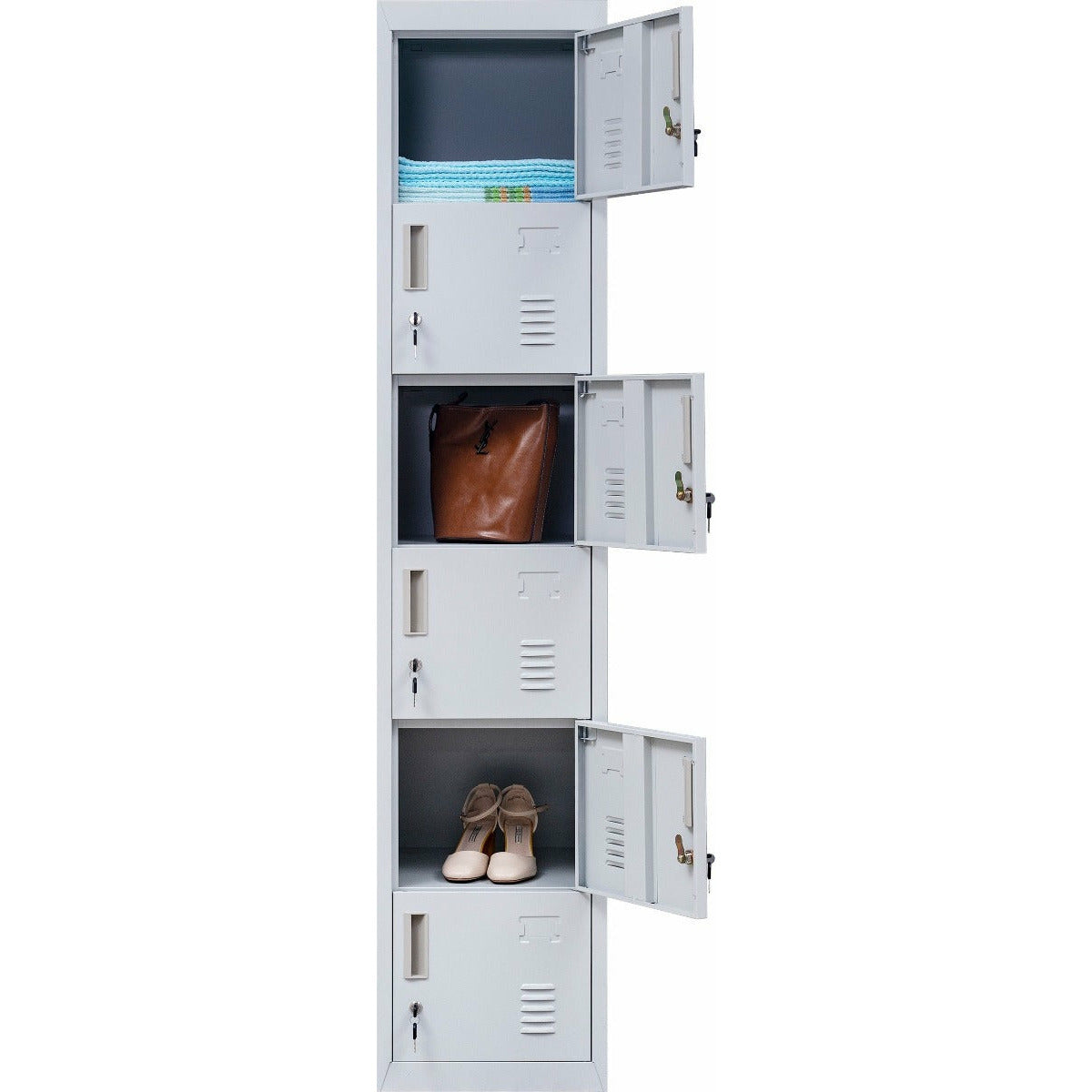 6-Door Locker for Office Gym Shed School Home Storage