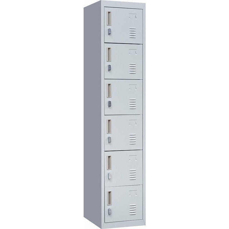 6-Door Locker for Office Gym Shed School Home Storage