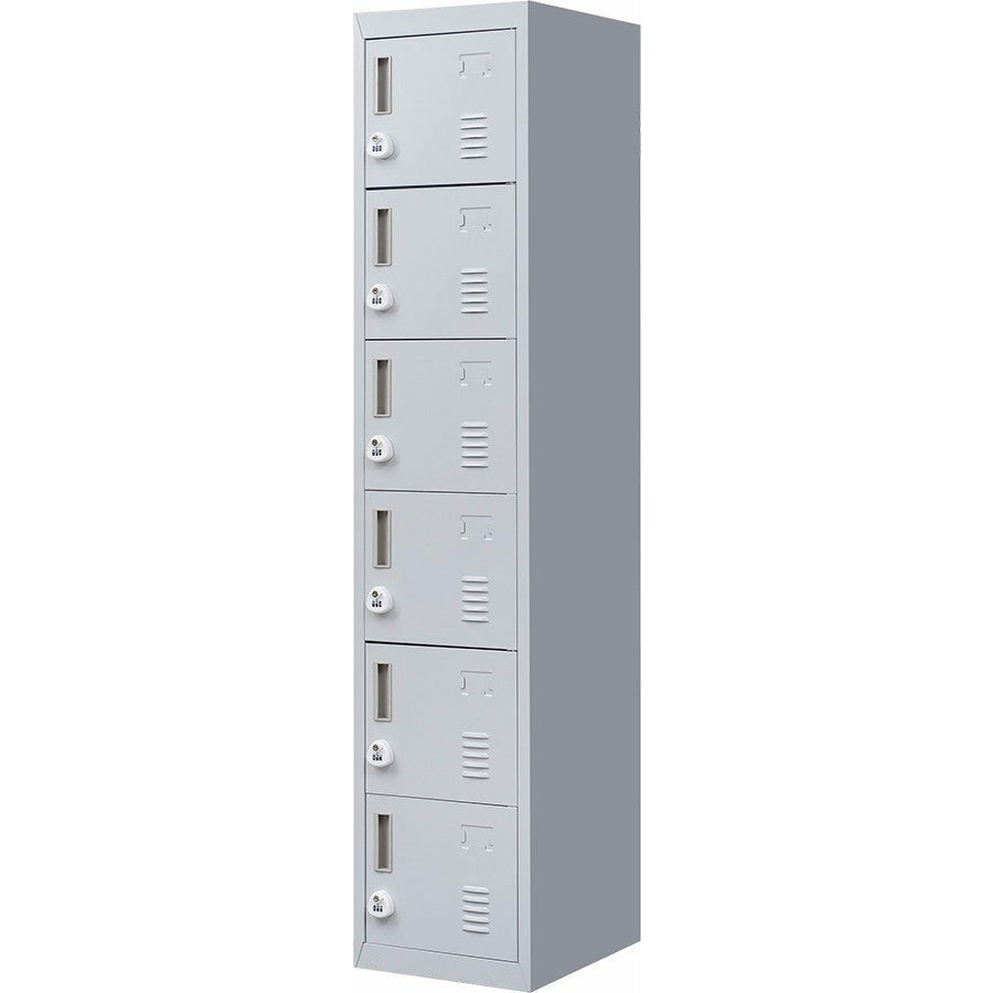 6-Door Locker for Office Gym Shed School Home Storage