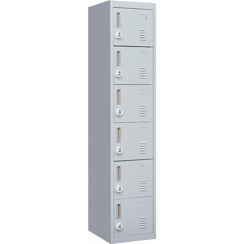 6-Door Locker for Office Gym Shed School Home Storage