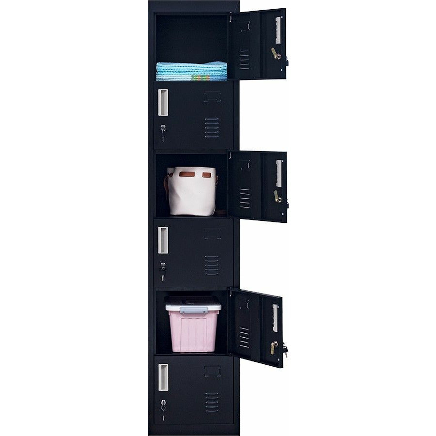 6-Door Locker for Office Gym Shed School Home Storage