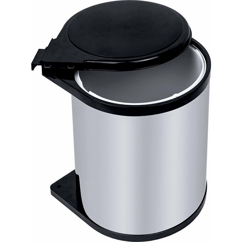Kitchen Swing Pull Out Bin Stainless Steel Garbage Rubbish Waste Trash Can 14L