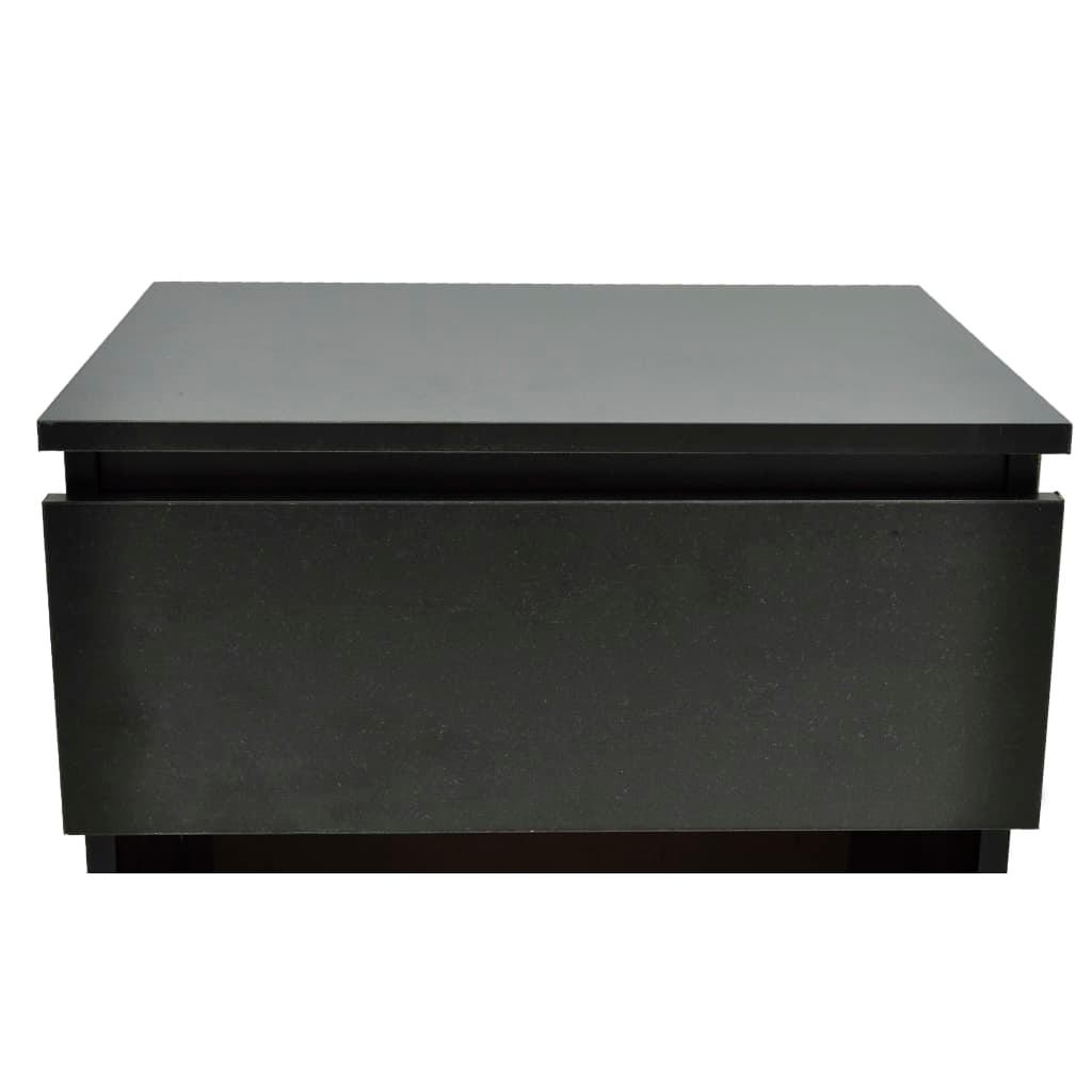 Nightstand with One-Drawer Black 2 pcs