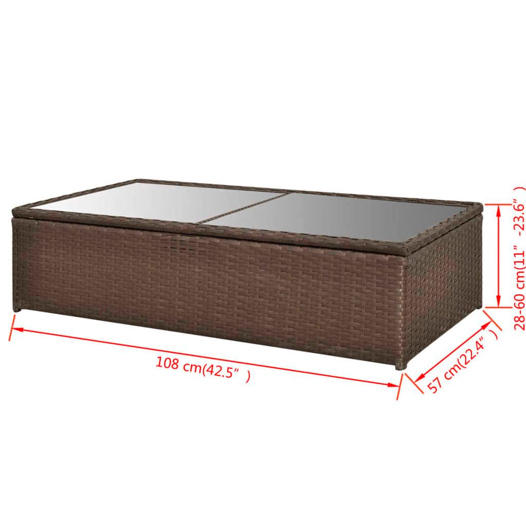 4 Piece Garden Lounge Set with Cushions Poly Rattan Brown