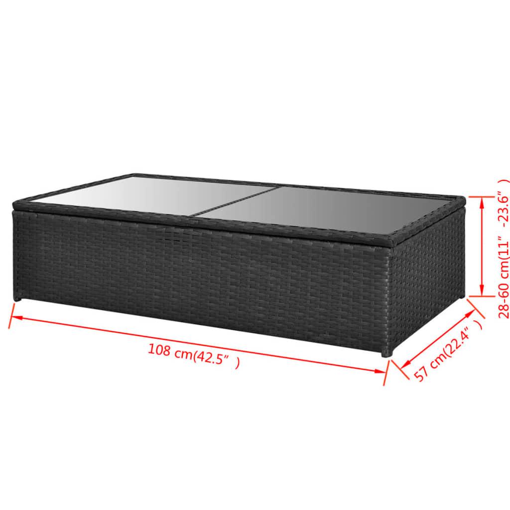 4 Piece Garden Lounge Set with Cushions Poly Rattan Black