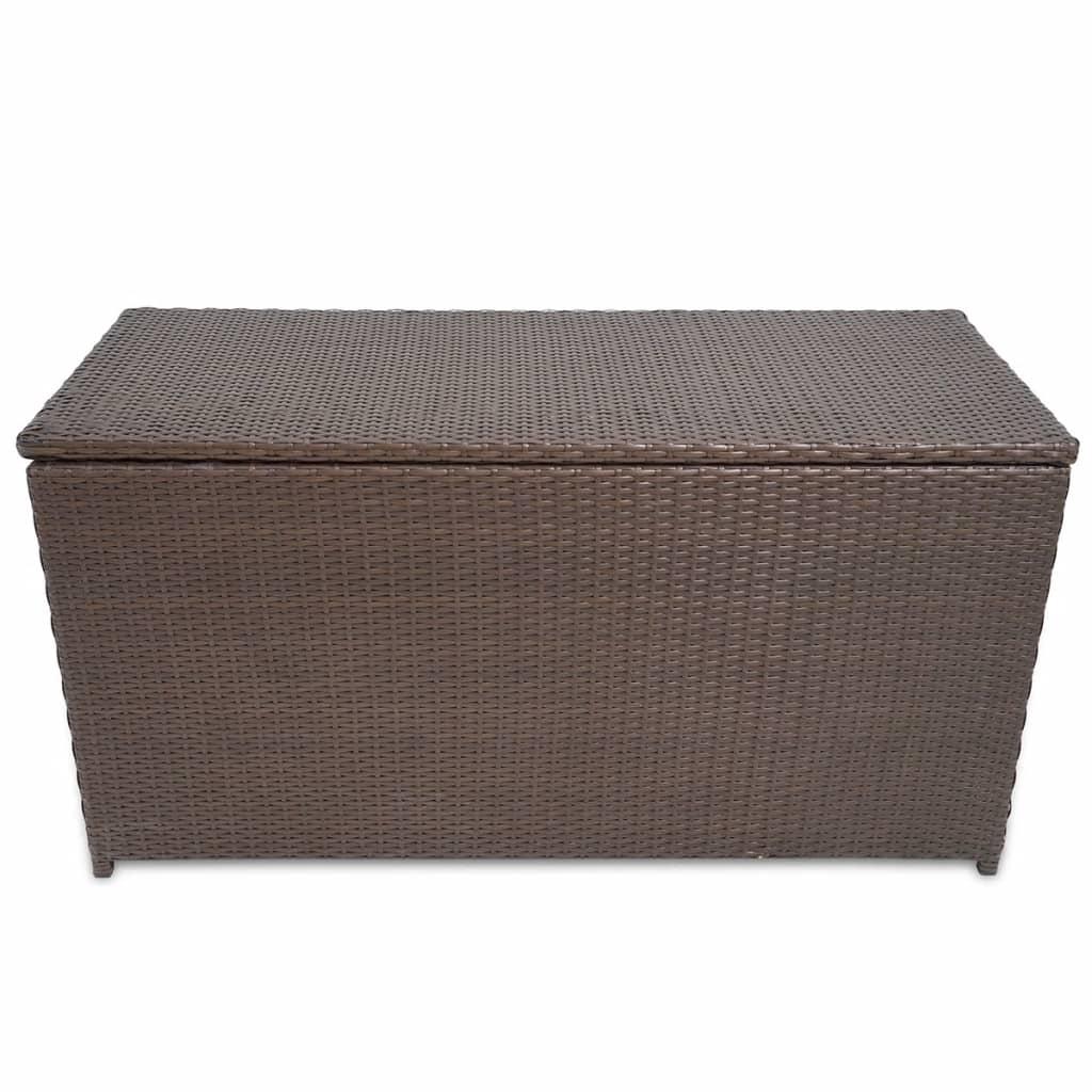 Garden Storage Box Brown 120x50x60 cm Poly Rattan