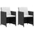 5 Piece Outdoor Dining Set with Cushions Poly Rattan Black